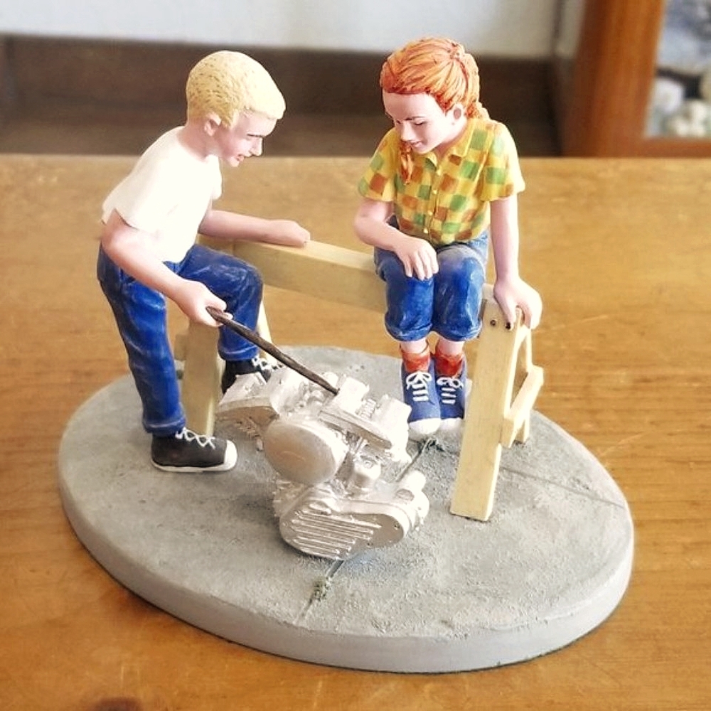 Harley Davidson Young Rider Figurine Series "Engine Lesson"